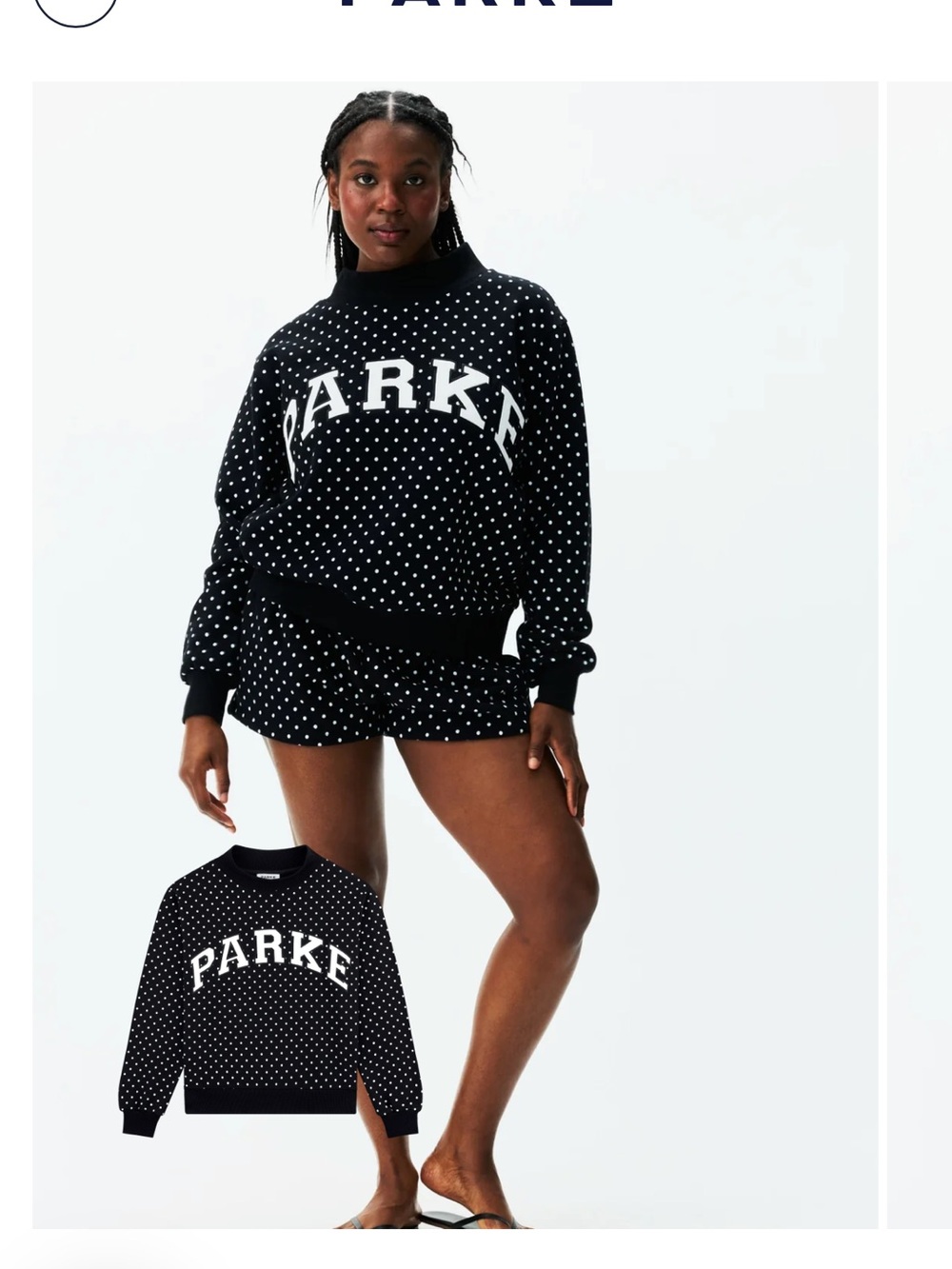 Ready to ship!!! Parke Black Polka Dot Crewneck Sweatshirt S/M
